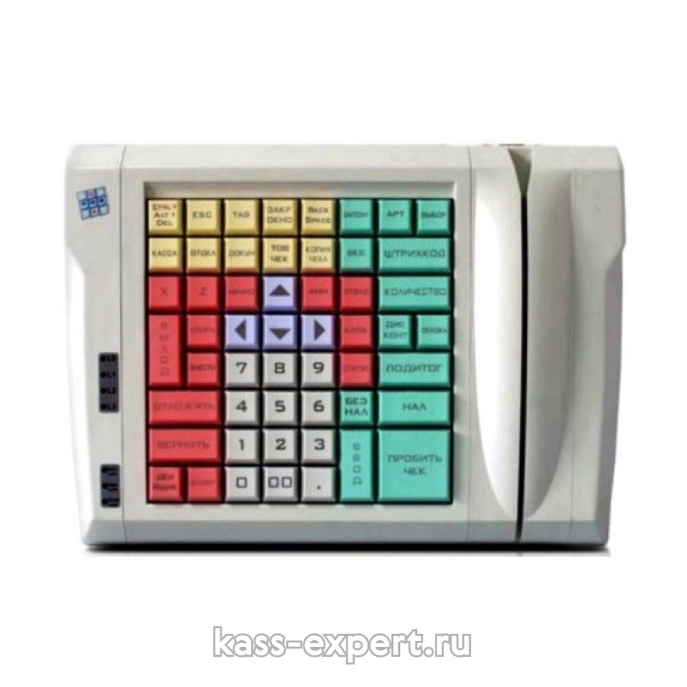 LPOS-064-M12(USB), программируемая клавиатура,64 клавиши с ридером магнитных карт на 2 дор.бежевая