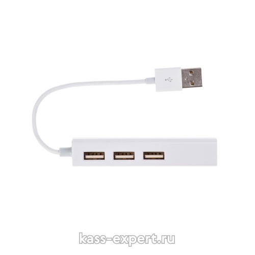 Разветвитель USB-hub 2.0 (RTL-01A)  3 порта USB, 1 порт Ethernet