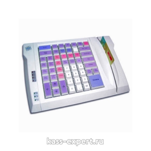 LPOS-064-M12(USB), программируемая клавиатура,64 клавиши с ридером магнитных карт на 2 дор.бежевая